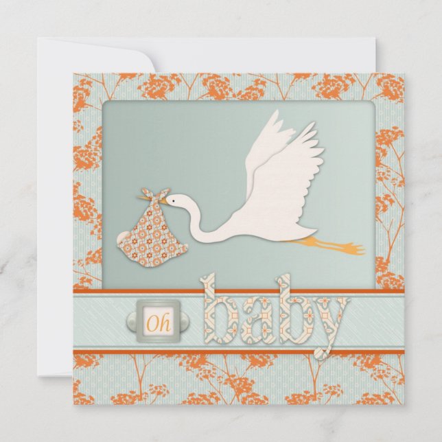 Haiku Baby Invitation Square 2 (Front)