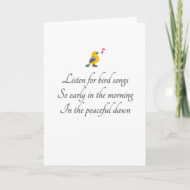 Haiku Bird Songs Card (Front)
