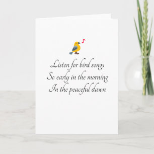 Haiku Bird Songs Card