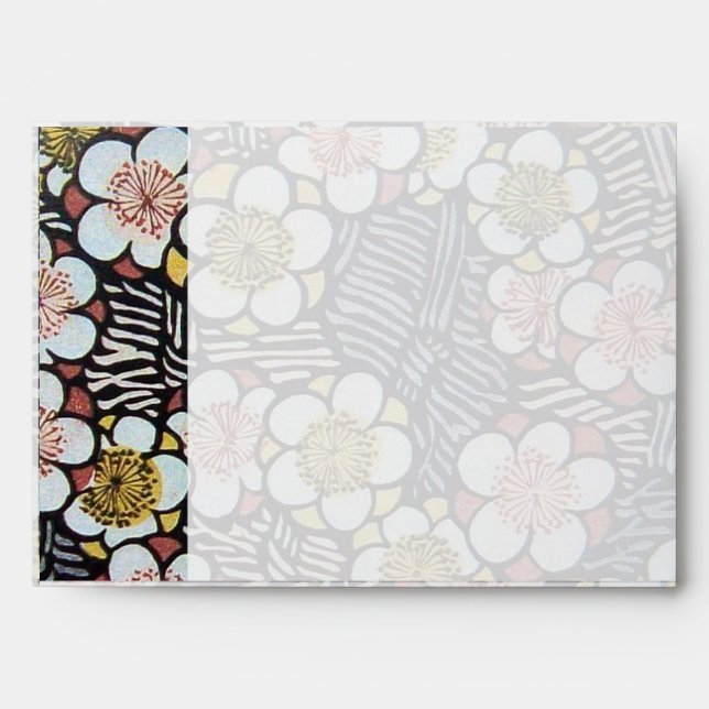 HAIKU/ BLACK WHITE PINK SPRING FLOWERS ENVELOPE (Front)