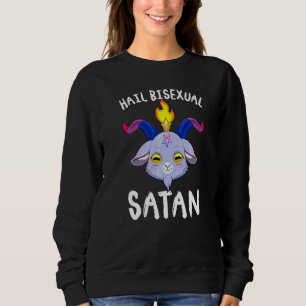 Hail Bisexual Satan Baphomet Goat Head Lgbt Bi Pri Sweatshirt