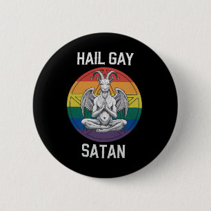Hail Gay Satan Funny Goth Gothic Goat LGBTQ 2 Inch Round Button