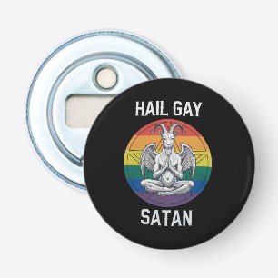 Hail Gay Satan Funny Goth Gothic Goat LGBTQ Bottle Opener