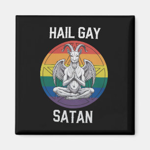 Hail Gay Satan Funny Goth Gothic Goat LGBTQ Magnet