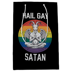 Hail Gay Satan Funny Goth Gothic Goat LGBTQ Medium Gift Bag