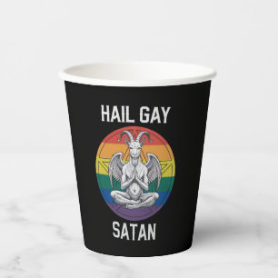 Hail Gay Satan Funny Goth Gothic Goat LGBTQ Paper Cups