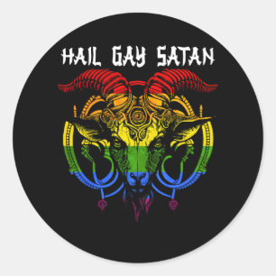 Hail Gay Satan LGBT Goth Gay Lesbian Bi Pride Baph Classic Round Sticker
