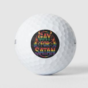 Hail Gay Satan Rainbow Baphomet Devil Goat LGBTQ  Golf Balls