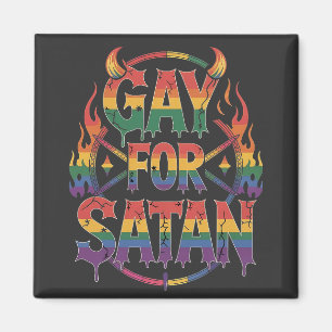 Hail Gay Satan Rainbow Baphomet Devil Goat LGBTQ  Magnet