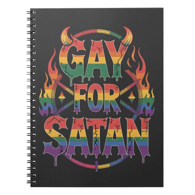 Hail Gay Satan Rainbow Baphomet Devil Goat LGBTQ  Notebook (Front)