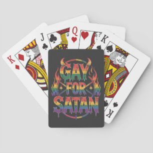 Hail Gay Satan Rainbow Baphomet Devil Goat LGBTQ Playing Cards