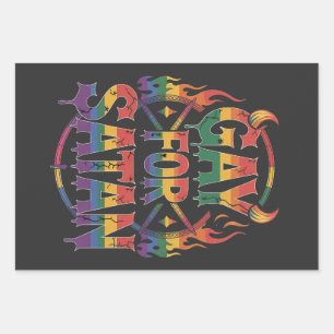 Hail Gay Satan Rainbow Baphomet Devil Goat LGBTQ  Wrapping Paper Sheet