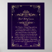 Hail Holy Queen Catholic Prayer Poster