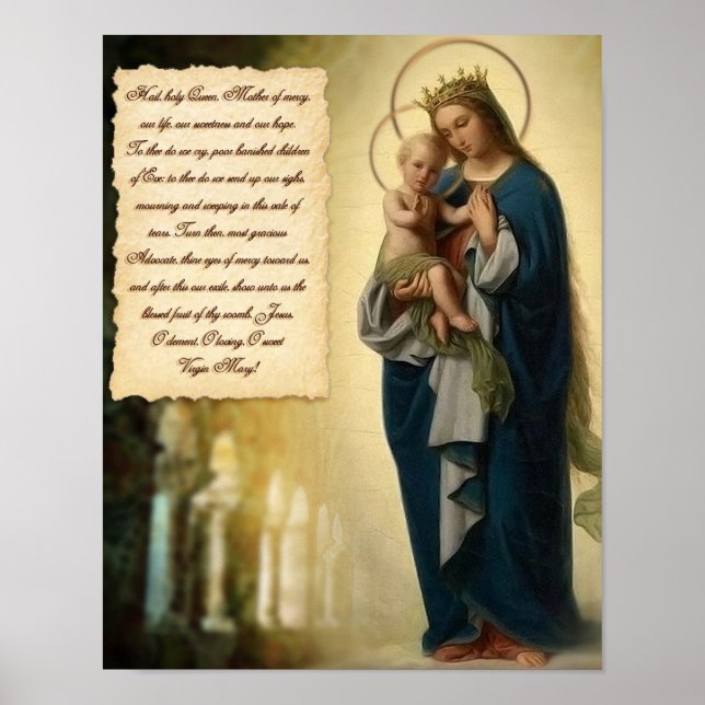 HAIL HOLY QUEEN PRAYER POSTER (Front)