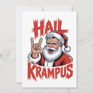 Hail Krampus Devil Horn Krampus Rock  Invitation