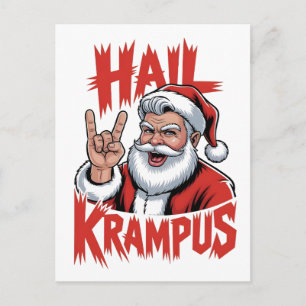 Hail Krampus Devil Horn Krampus Rock  Postcard