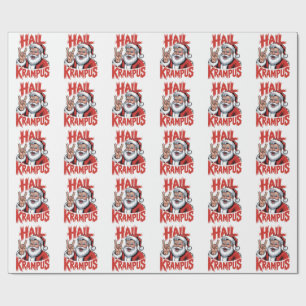 Hail Krampus Devil Horn Krampus Rock  Wrapping Paper
