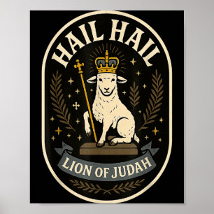 Hail Lion Of Judah - Bold Emblem Jesus Christian R Poster
