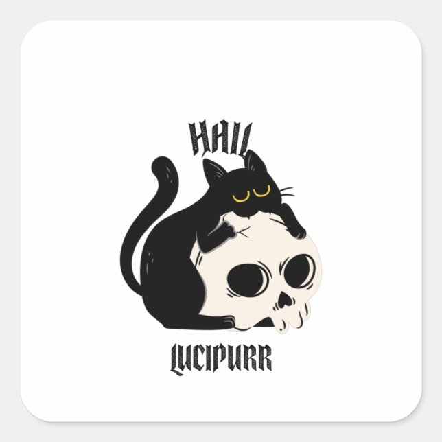 Hail Lucipurr Square Sticker (Front)