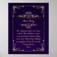 Hail Mary Catholic Prayer Poster