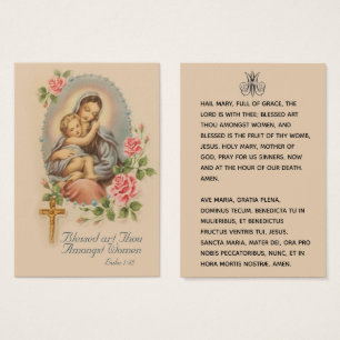 Hail Mary Catholique Prière Latin Anglais Holy Car