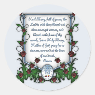 Hail Mary Classic Round Sticker