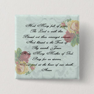 Hail Mary Prayer 2 Inch Square Button