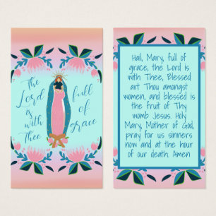 Hail Mary Prayer Catholic Kids Holy Card