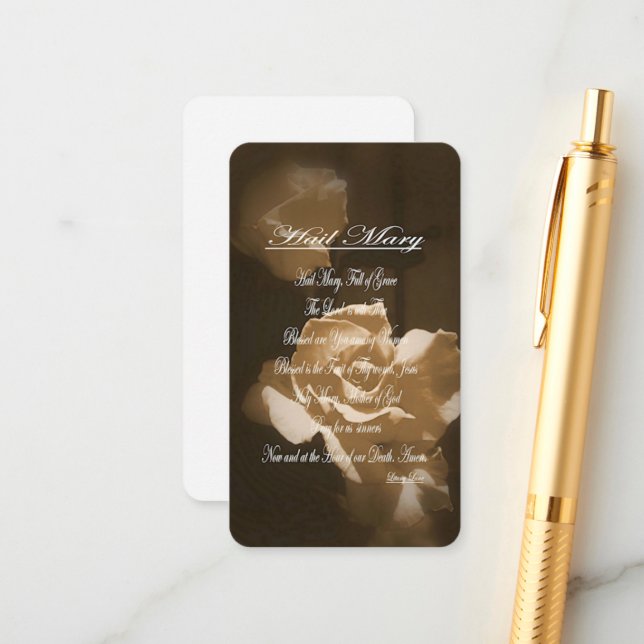 Hail Mary Prayer Enclosure Card (Front/Back In Situ)