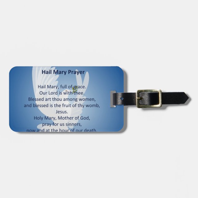 Hail Mary Prayer Luggage Tag (Front Horizontal)