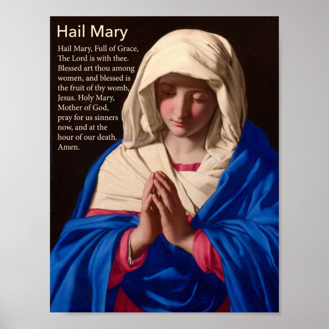 Hail Mary Prayer Poster (Front)