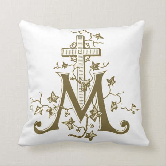 Hail Mary Prayer Religious Ave Maria Latin Throw Pillow