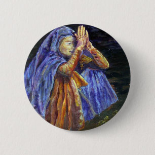 Hail Mary Rosary painting Art 2 Inch Round Button