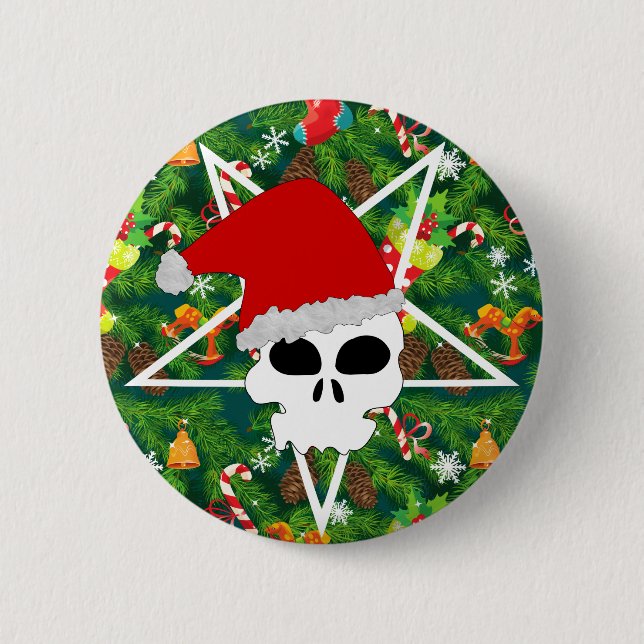 hail santa 2 inch round button (Front)