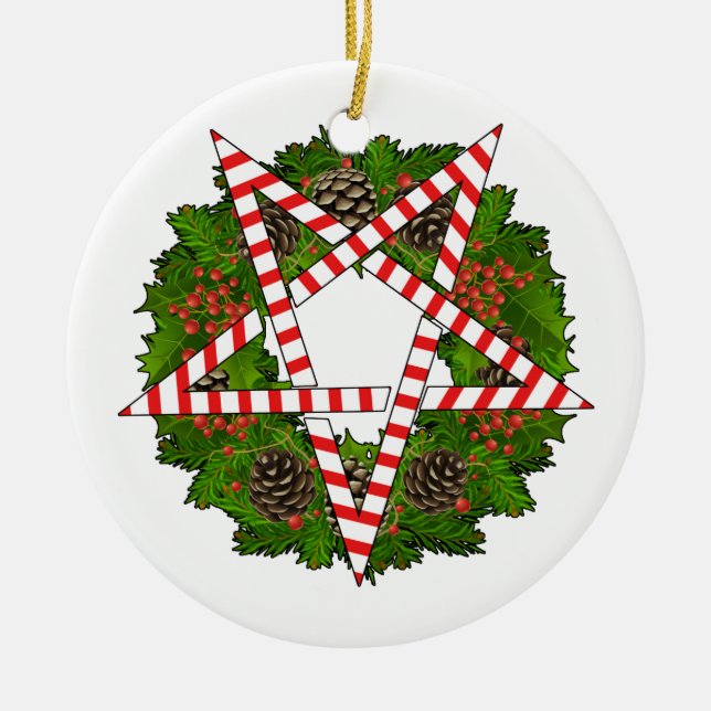 Hail Santa Ceramic Ornament (Front)