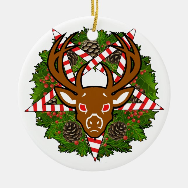 Hail Santa Ceramic Ornament (Front)