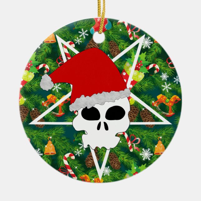 hail santa ceramic ornament (Front)