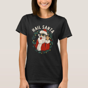 Hail Santa Claus Sleigher Christmas Rock Metal Xma T-Shirt