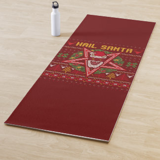 Hail Santa Funny Weird Christmas Design Yoga Mat
