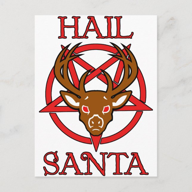 Hail Santa Holiday Postcard (Front)