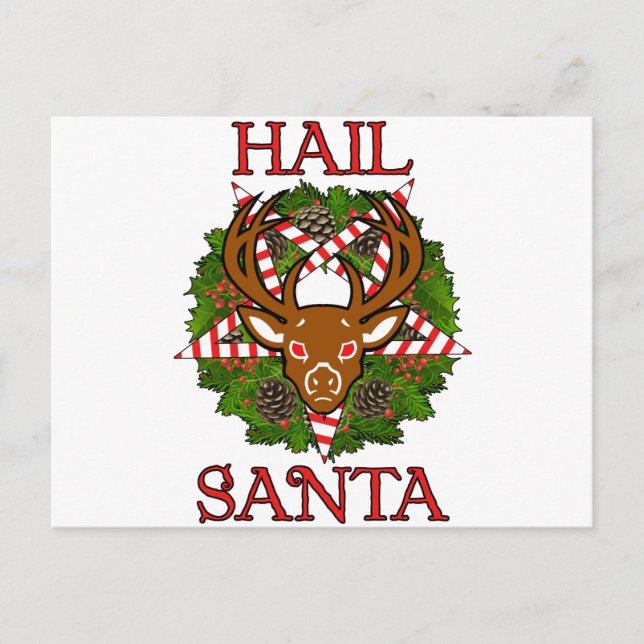 Hail Santa Holiday Postcard (Front)
