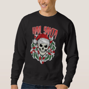 Hail Santa Ugly Christmas Skull Pentagram Sweatshirt