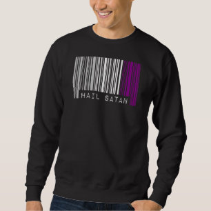 Hail Satan Asexual Pride Flag Barcode Satanist Equ Sweatshirt