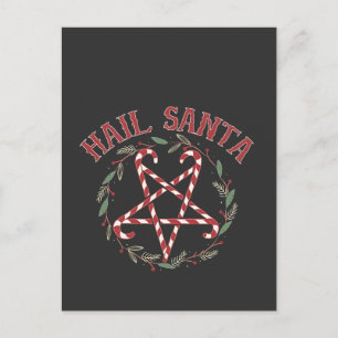 Hail Satan Christmas Krampus Xmas Devil Candy  Invitation Postcard