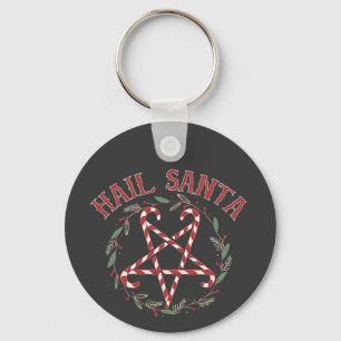Hail Satan Christmas Krampus Xmas Devil Candy  Keychain