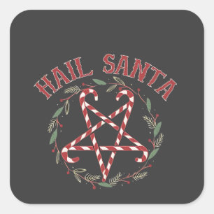 Hail Satan Christmas Krampus Xmas Devil Candy  Square Sticker