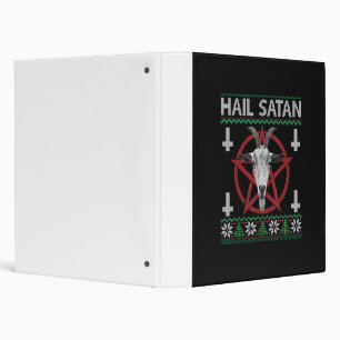 Hail Satan Goat Head Pentagram Funny Satanic Ugly Binder