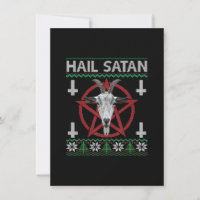 Hail Satan Goat Head Pentagram Funny Satanic Ugly
