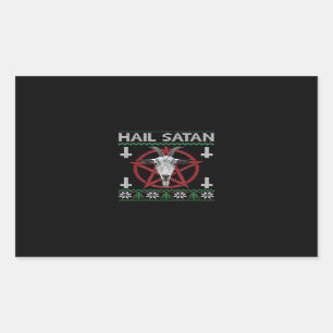 Hail Satan Goat Head Pentagram Funny Satanic Ugly Sticker