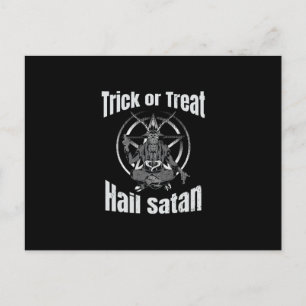 Hail Satan Pentagram Goat Halloween Invitation Postcard